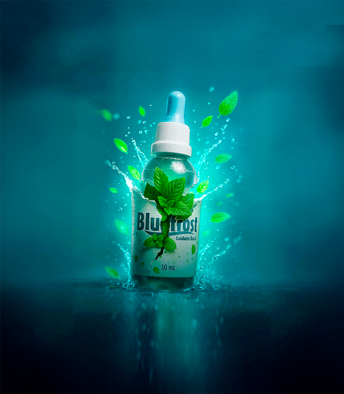 Producto bluefrost para el mal aliento